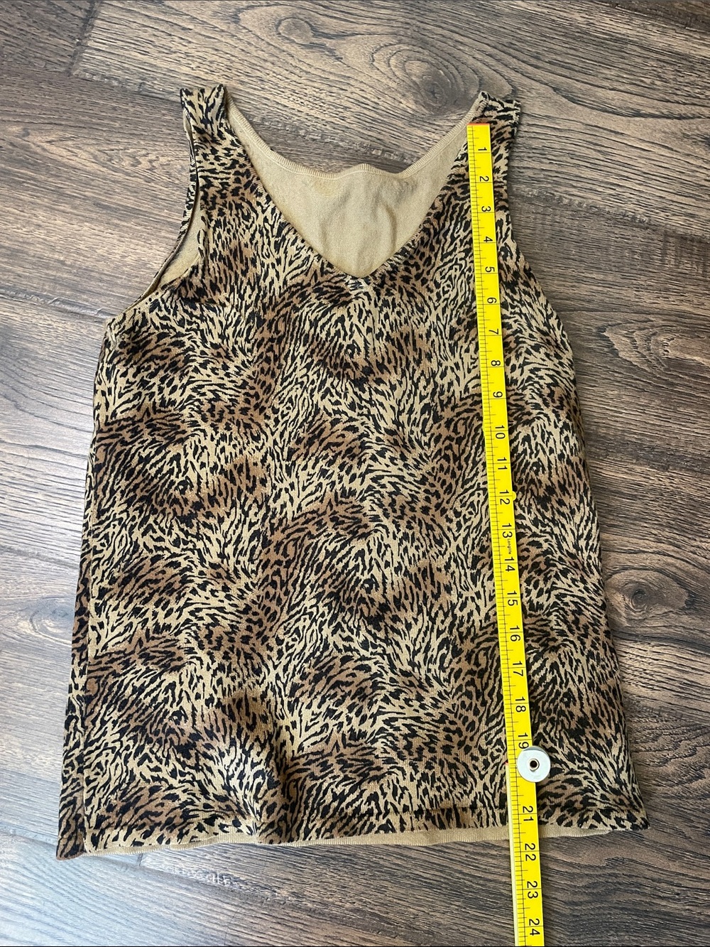 Vintage White Stag Leopard Print Tank Top in Brown and Black Size Small
